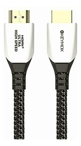 8k Hdmi Cable Keymox 3ft Nylon Braided With Led Indication,