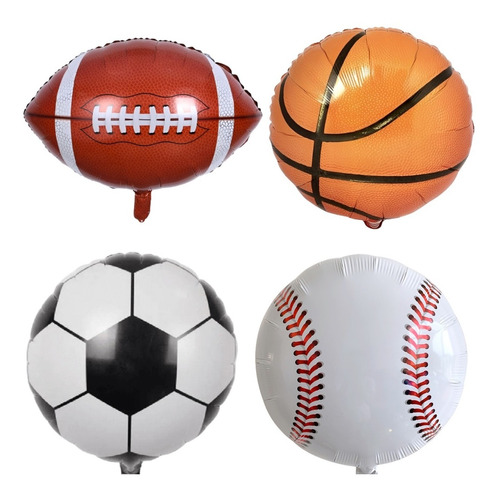 Combo Pack Globos Metalizados Cumpleaños Pelota Deporte