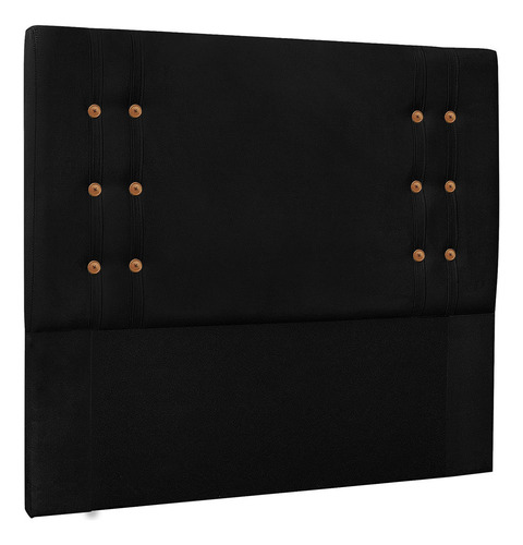 Kit Recamier E Cabeceira Santorini Spz 195cm King Suede Cor Preto-1105