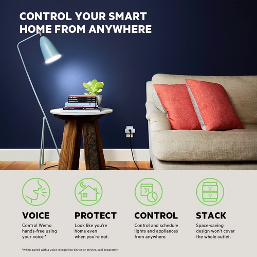 Wemo - Mini Enchufe Inteligente, Mini Conector Inteligente,