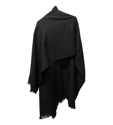 Ruana Chal Pashmina Unisex Invierno Lisa Negra