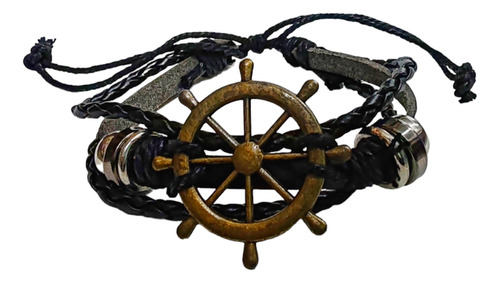 Pulsera Timon Marinero Cuero E Hilo