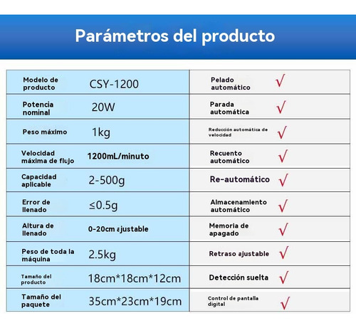 Máquina Dispensadora Automática Csy-1200 For Essence