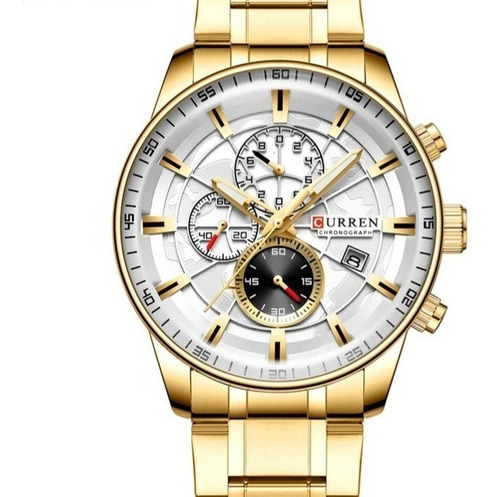 Relogio Masculino Ouro Promoção Original Prova Dagua + Brind