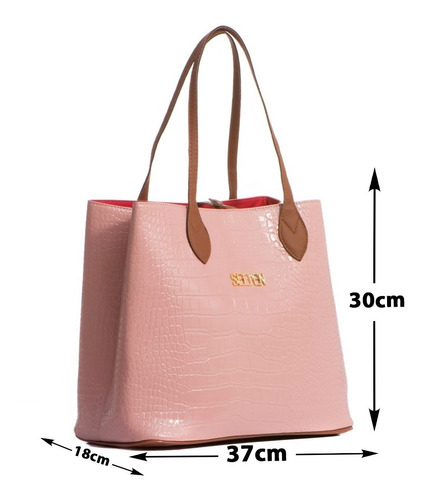 Imagem 3 de 4 de Bolsa Sacola De Lado Grande De Ombro Com Necessaire Feminina