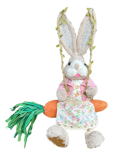 Estatuilla De Conejo De Pascua Decoración De Femenino