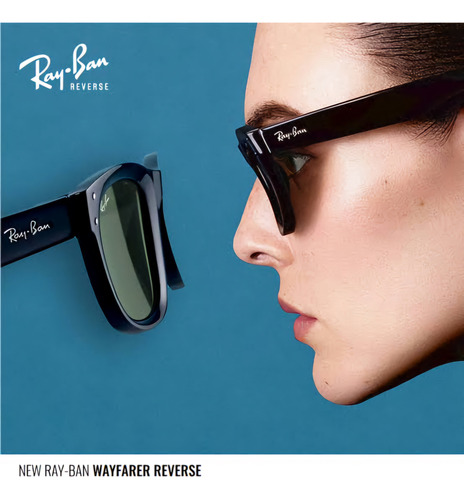 Lente De Sol Rayban Wayfarer Reverse Rbr0502s Light Blue