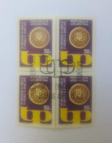 Argentina, 1973, Banco Prov Bs As 1° Día De Emisión