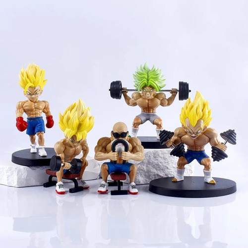 Figuras De Dragon Ball Z Haciendo Ejercicio De Gym 10-14 Cm