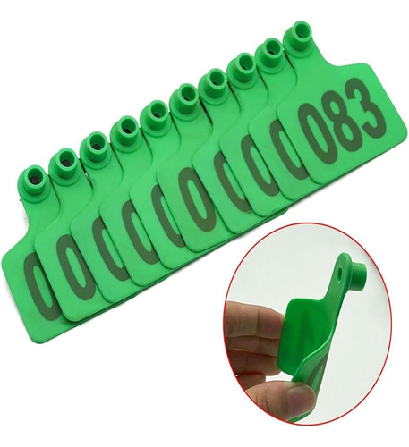 001-100 Aretes Para Cerdo Ganado Numeros Láser Con Pinza