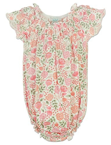 Feather Baby Girls Ropa Pima Algodón De Manga Corta Sunsuit