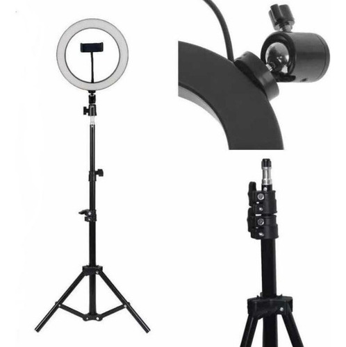 Ring Ligth Com Tripé, 3 Tipos De Luz - Ideal P/ Fotos Vídeos Estrutura Preto Luz Branco-quente/branco-frio 110v/220v