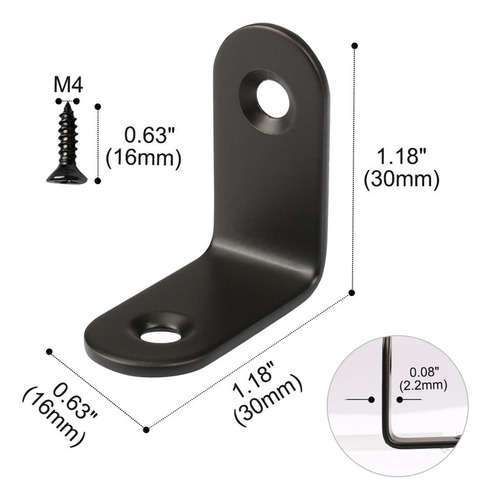 24 Soportes Angular En Forma De L Para Muebles 30x30mm