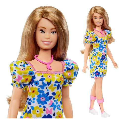 Boneca Colecionável Barbie Fashionistas Menina Loira Coleção Síndrome Down Viva A Diversidade 208 Mattel Brinquedos