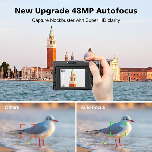 Cámara Digital 4k Flash, Cámara De 48mp Fotografía, ...