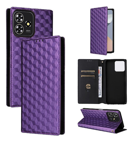 Funda For Zte Axon 50 Lite Pu Cuero Cierre Magnético 3d