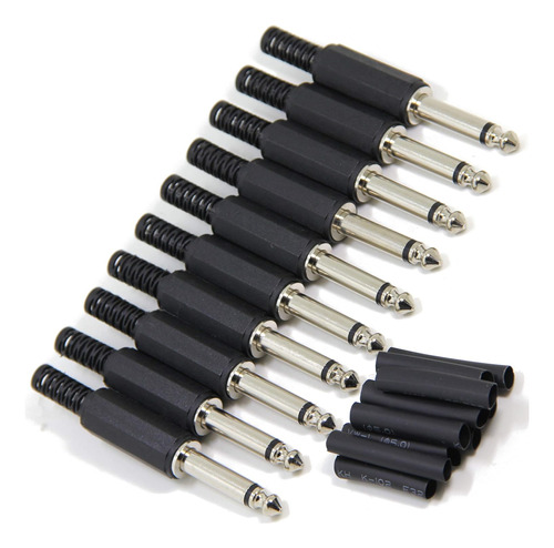 10pack 1/4inch Mono Phone Plug, Soldadura Tipo Rentable...