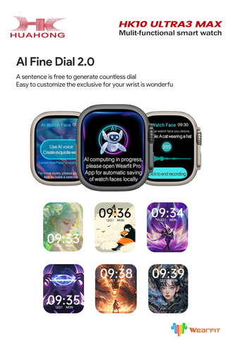 Hk10 Ultra 3 Max Smart Watch Pantalla Amoled 2gb Robot Ai Album Y Musica Local Reloj Inteligente Compatible Con Android Y iPhone