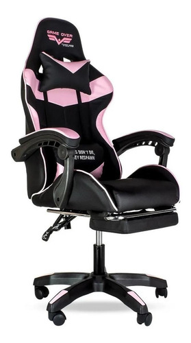 Imagen 1 de 1 de Silla de escritorio Steelpro ROCKET 2.0 gamer ergonómica negra y rosa con tapizado de cuero sintético