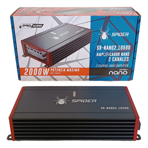 Amplificador Spider 2 Canales (2000 Rms) Nano Tec, Clase D 