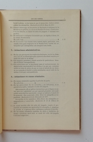 Ley Del Timbre Para Documentos Y Libros, Renta Interior, Con (Usado)