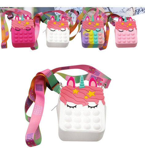 1 Kit De Bolsas De Monedas Unicornio Pop It Toy Al Por Mayor