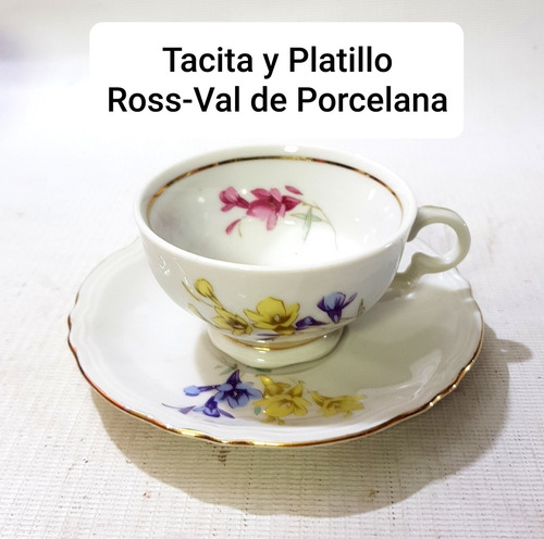 Taza Y Platillo Porcelana Ross-val Para Café Talla Chica.