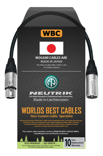 Cable Microfono Equilibrado 0.5 Pie Hecho Medida Mejor Mundo