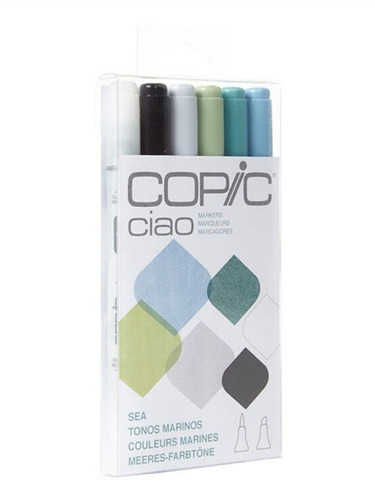 Copic Ciao - Set 6 Marcadores Sea; Colores Marinos