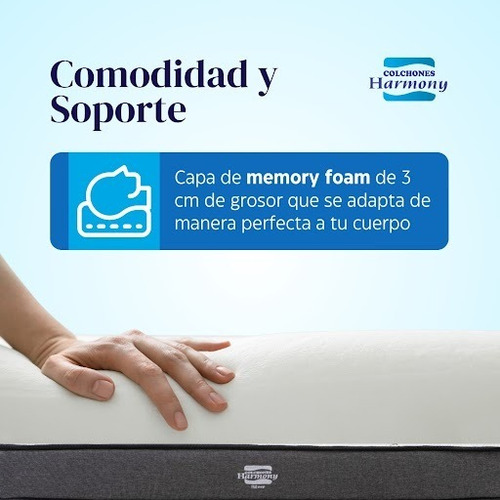 Colchon Memory Gel Individual 18 Cm + Almohada De Regalo Blanco