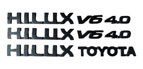 Kit Juego Emblema Insignia Toyota Hilux V6 4.0 Metal Negro