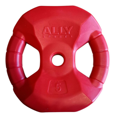 Kit 4 Discos 5kg C/u Pvc Con Agarre Body Pump Fitness Gym Rojo