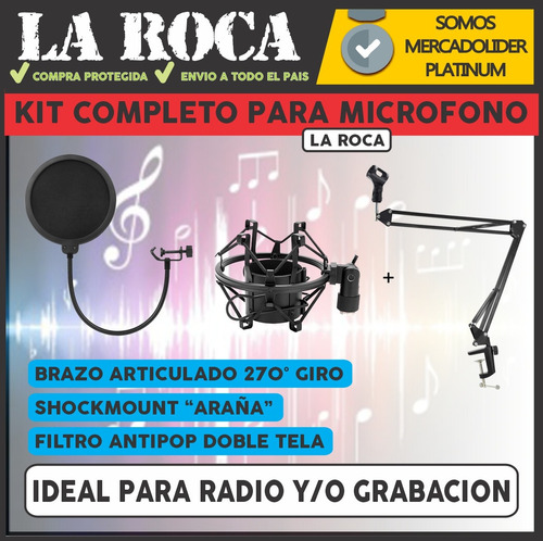 Kit Brazo Articulado + Filtro Anti Pop + Araña + Pipeta