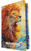 Comprar Biblia Sagrada Com Harpa E Corinhos Versão Almeida Revista E Corrigida Capa Dura Para Adolescentes Leão Color, De João Ferreira. Jovens E Adolescentes Editorial Paz Cristã, Capa Dura,