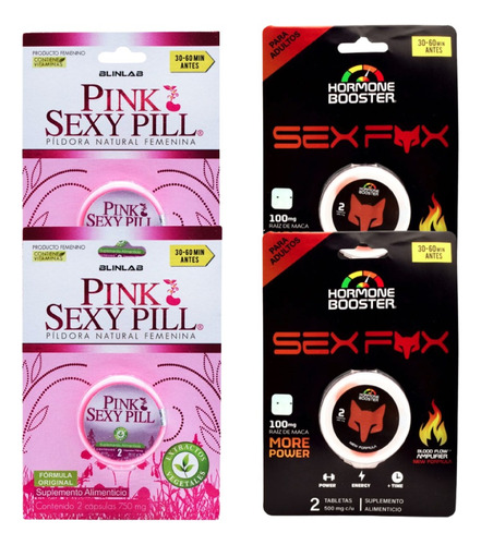 Pack De Suplemento Pink Sexy Pill / Sexfox, Cartera De 2 Tab Sabor Neutro