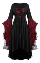 Comprar Disfraces De Halloween Para Mujer, Disfraz Mujer De Calavera, Vestido Gothic Mujer De Manga Larga, Disfraces Halloween Mujer Sexy Negro