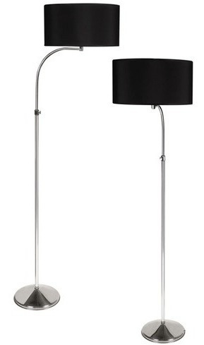 Lampara De Pie Classic Curvada Niquel Brillo