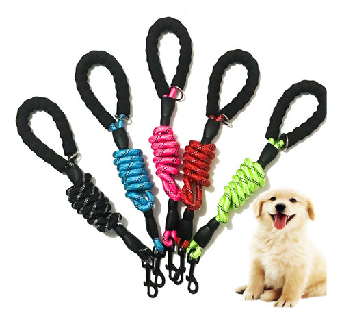Correa Duradera Para Perros De 5 Pies: Nailon Libre Con Hilo