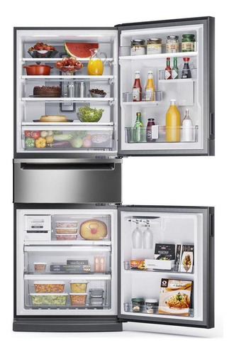 Geladeira frost free Brastemp BRY59B inox com freezer 419L 220V