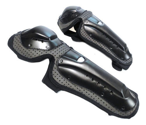 Protectores Piernas Y Codos Plastico Rmtech Negro/gris Sm327 Color Negro