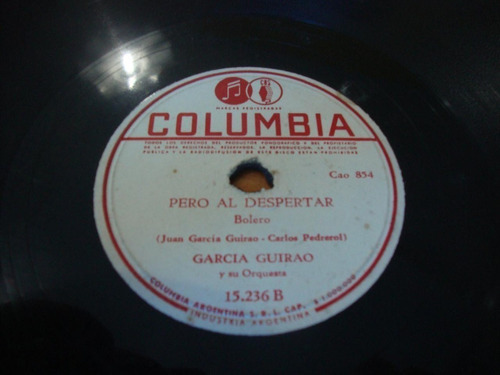 Pasta Garcia Guirao Y Orquesta Columbia 854 855 C29