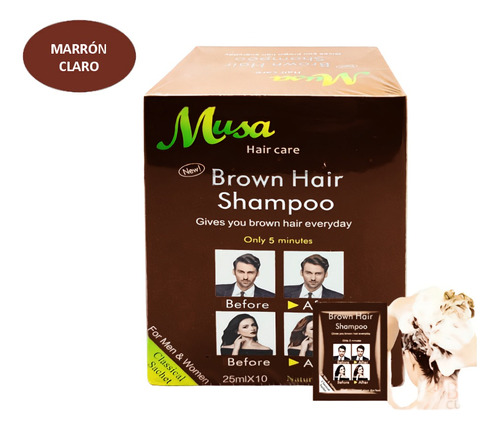 Shampoo Tinte Cabello Marron Musa Brown Hair Sin Amoniaco