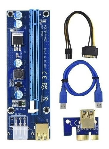 Riser 1x A 16x V009s Pcie Cable Usb3.0 Cripto Miner Btc Rig