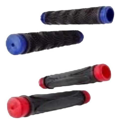 Puños De Bicicleta Negro Con Rojo Y Negro Con Azul M/d