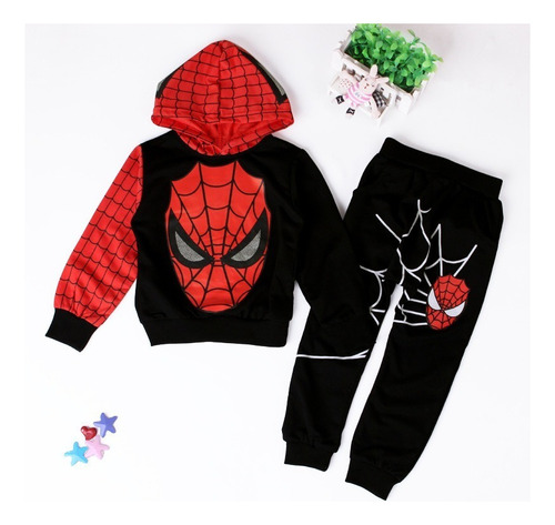 D Conjunto De Suéter Casual Con Capucha For Niño Spider-man