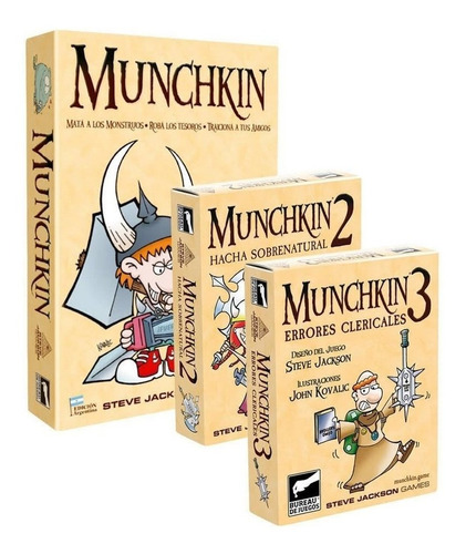 Munchkin Juego Mesa Base + Expaniones 2 + 3 Bureau De Juegos