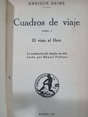Cuadros De Viaje, Obra Completa: Enrique Heine (Usado)