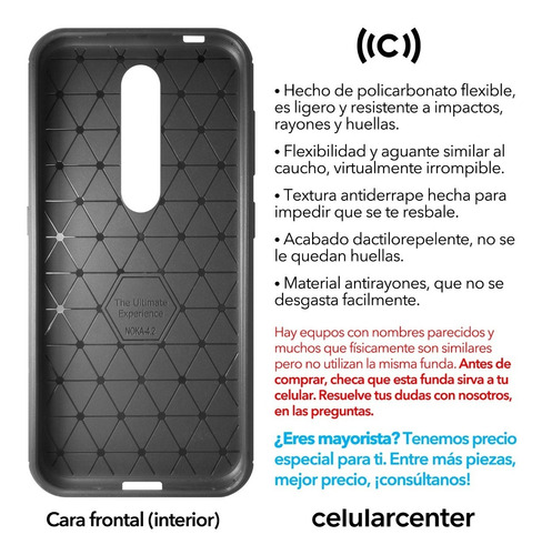 Funda Premium Nokia 4.2 2019 Case Protector Cover Carbono