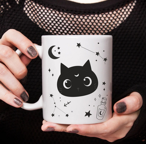 Taza Diseño Gato Negro 11oz