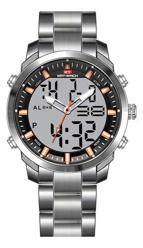Relógio Masculino Kat-wach Anadigi Kt1124 Prata